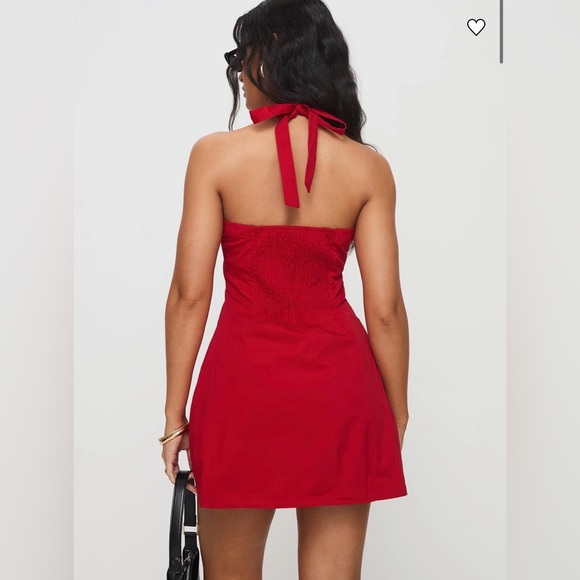 Princess Polly Red Halter Button-Front Mini Dress - Picture 2 of 2